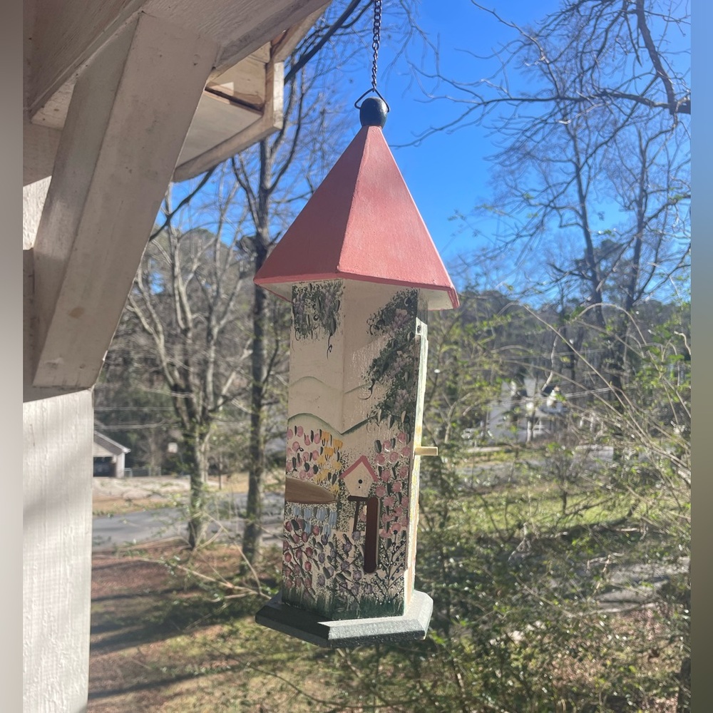 Wooden Butterfly House w/ Door Handmade  15”